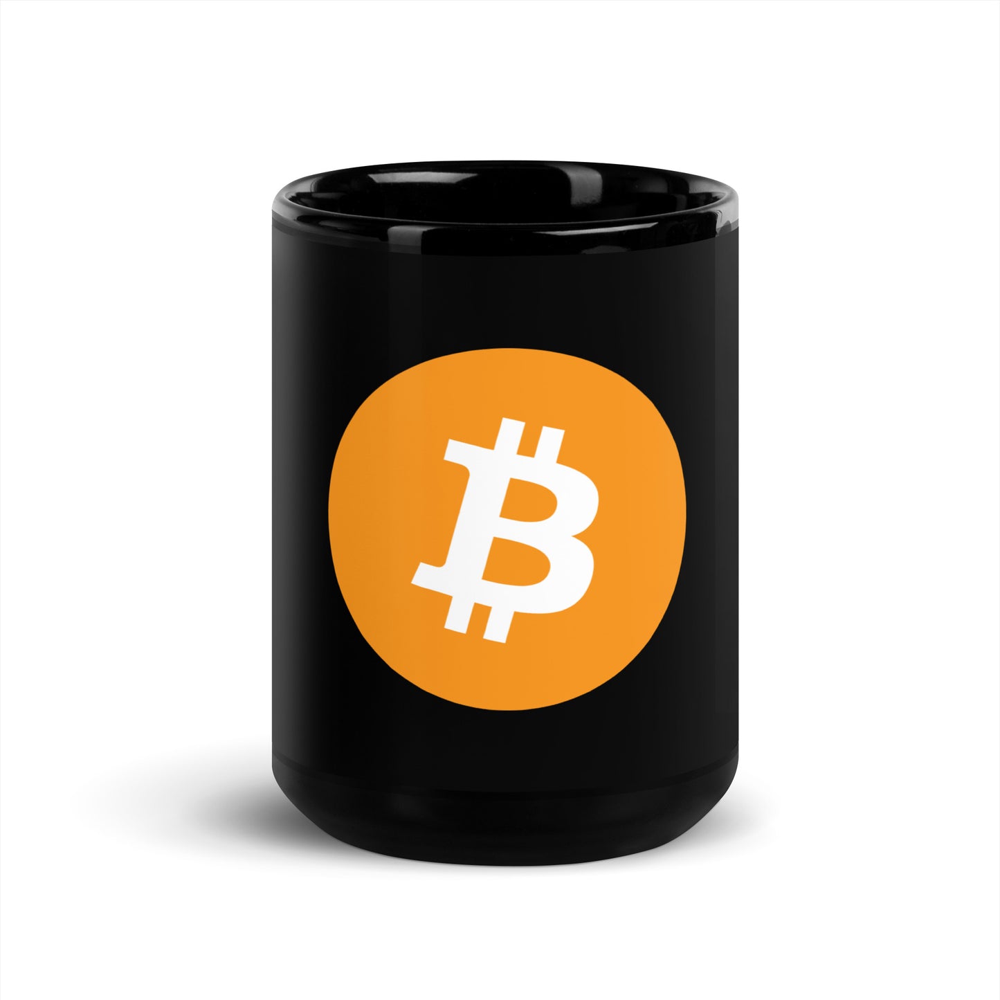 BTC Black Glossy Mug | Cryptocurrency Coffee Mug for Crypto Enthusiasts