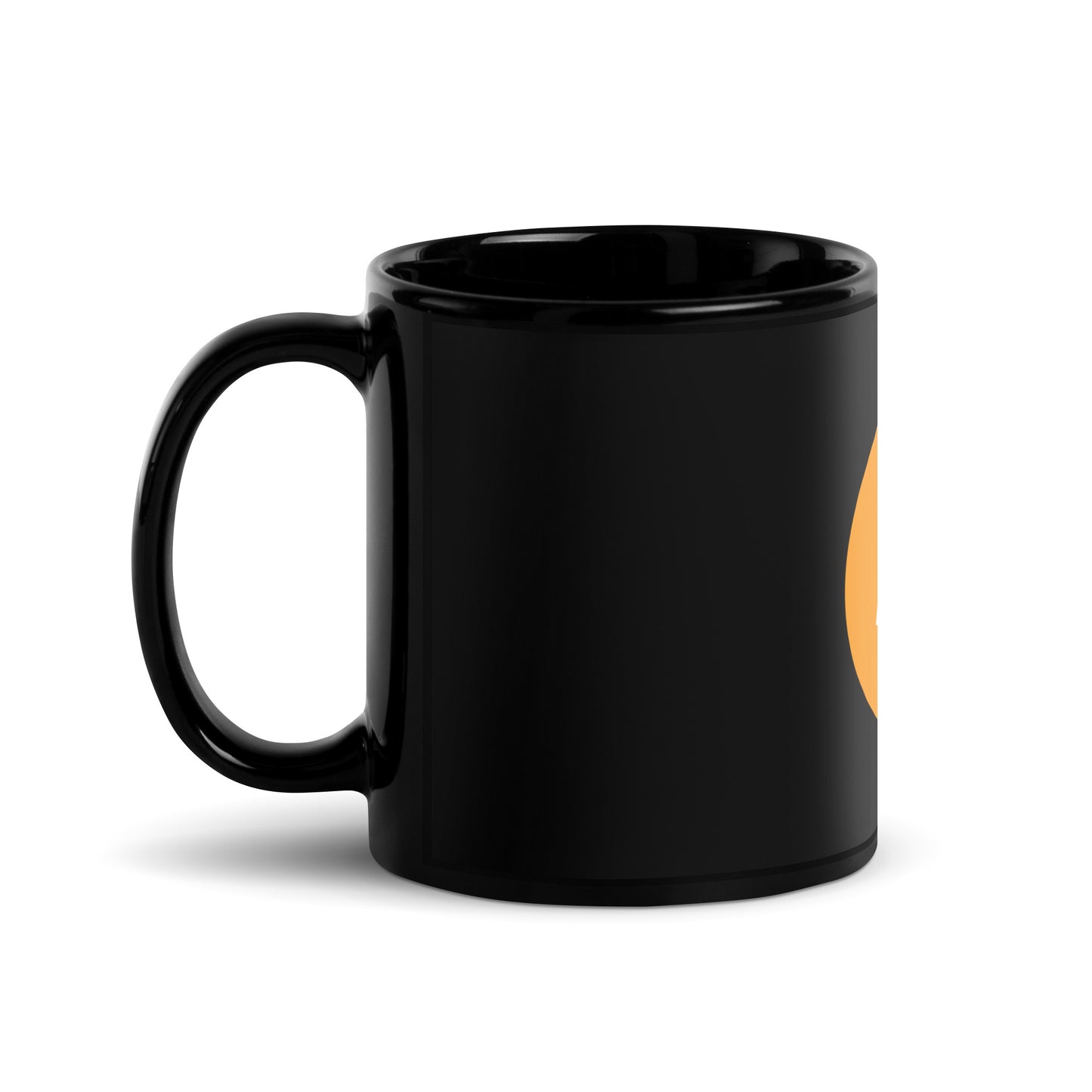 BTC Black Glossy Mug | Cryptocurrency Coffee Mug for Crypto Enthusiasts